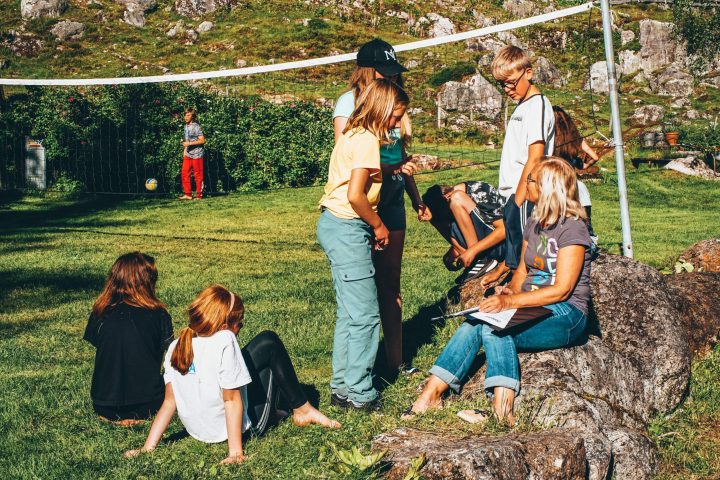 a group of people in a field